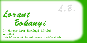 lorant bokanyi business card
