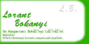 lorant bokanyi business card